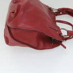 CELINE Shoulder Bag Leather Red  58409