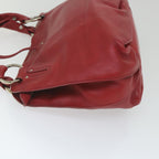 CELINE Shoulder Bag Leather Red  58409