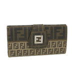 FENDI Zucchino Canvas Long Wallet Brown58419