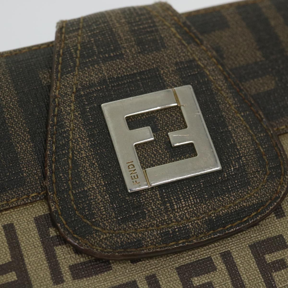 FENDI Zucchino Canvas Long Wallet Brown58419