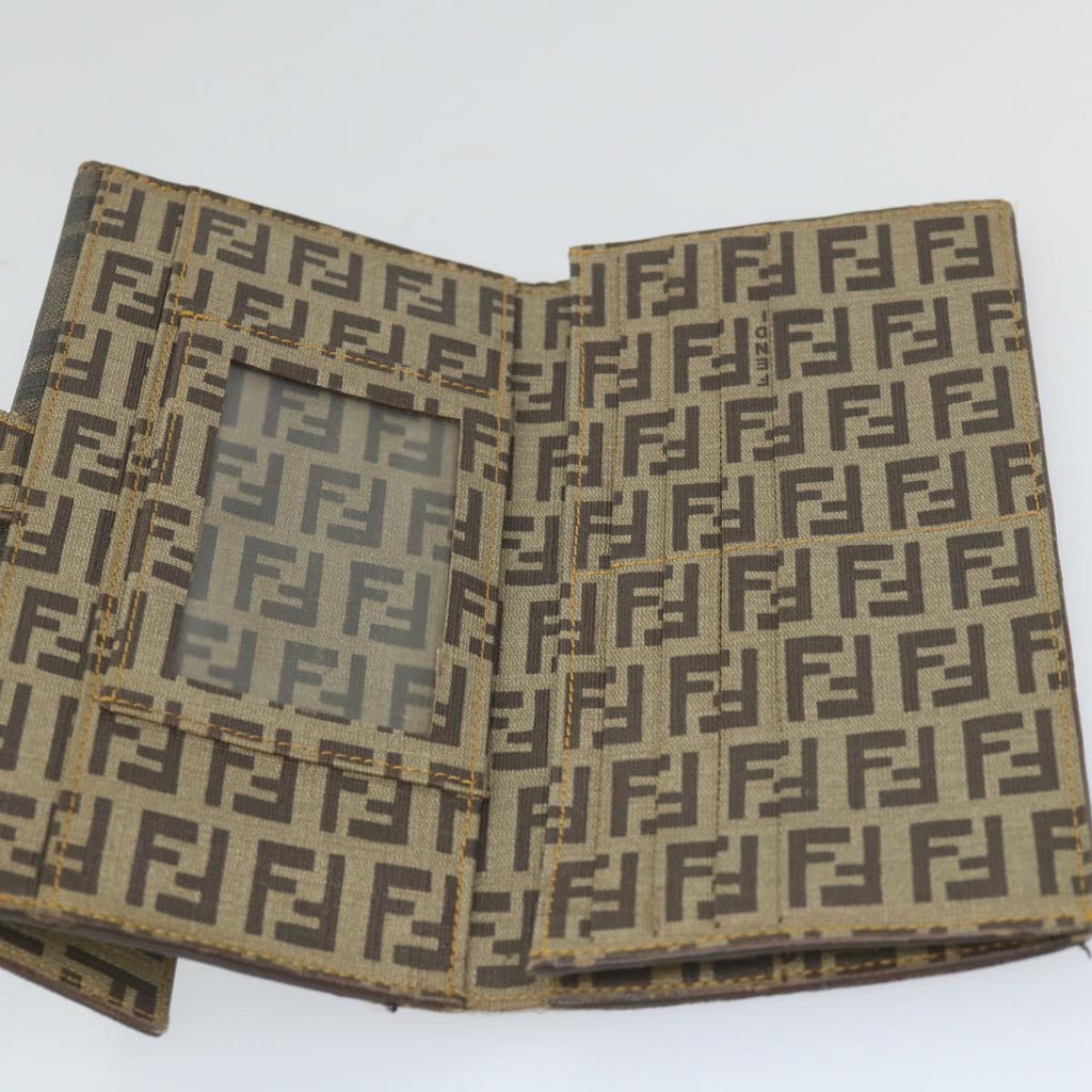 FENDI Zucchino Canvas Long Wallet Brown58419