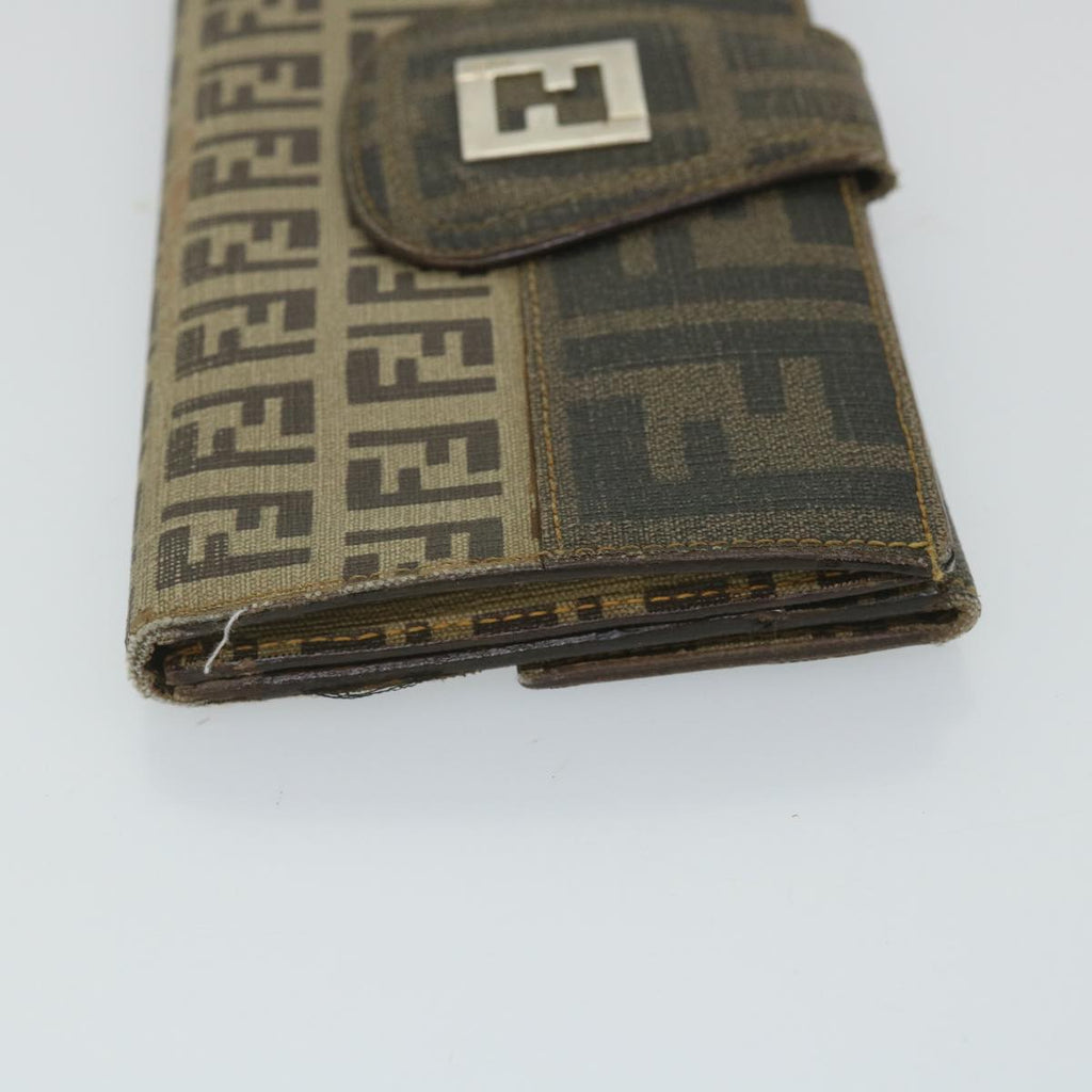 FENDI Zucchino Canvas Long Wallet Brown58419