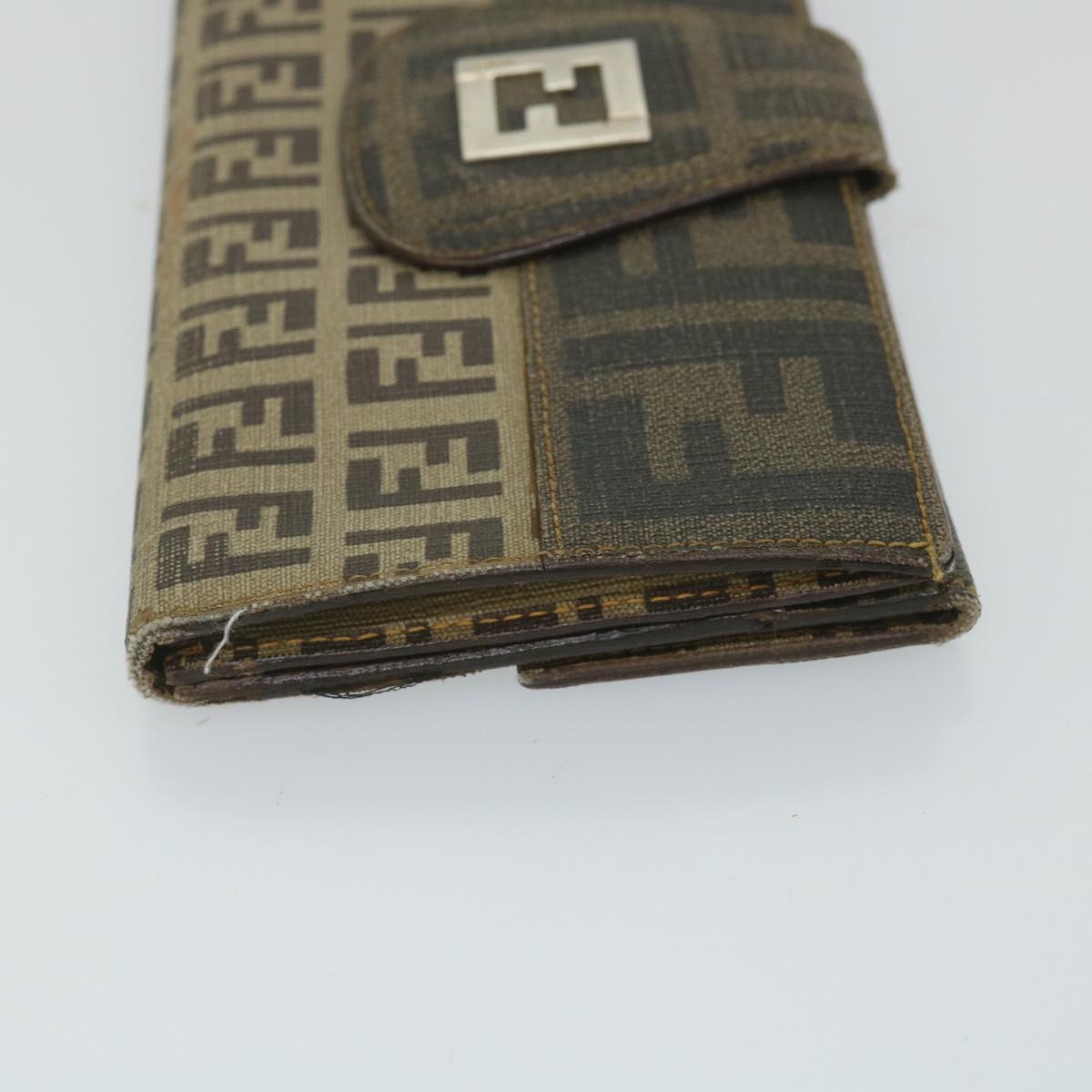 FENDI Zucchino Canvas Long Wallet Brown58419