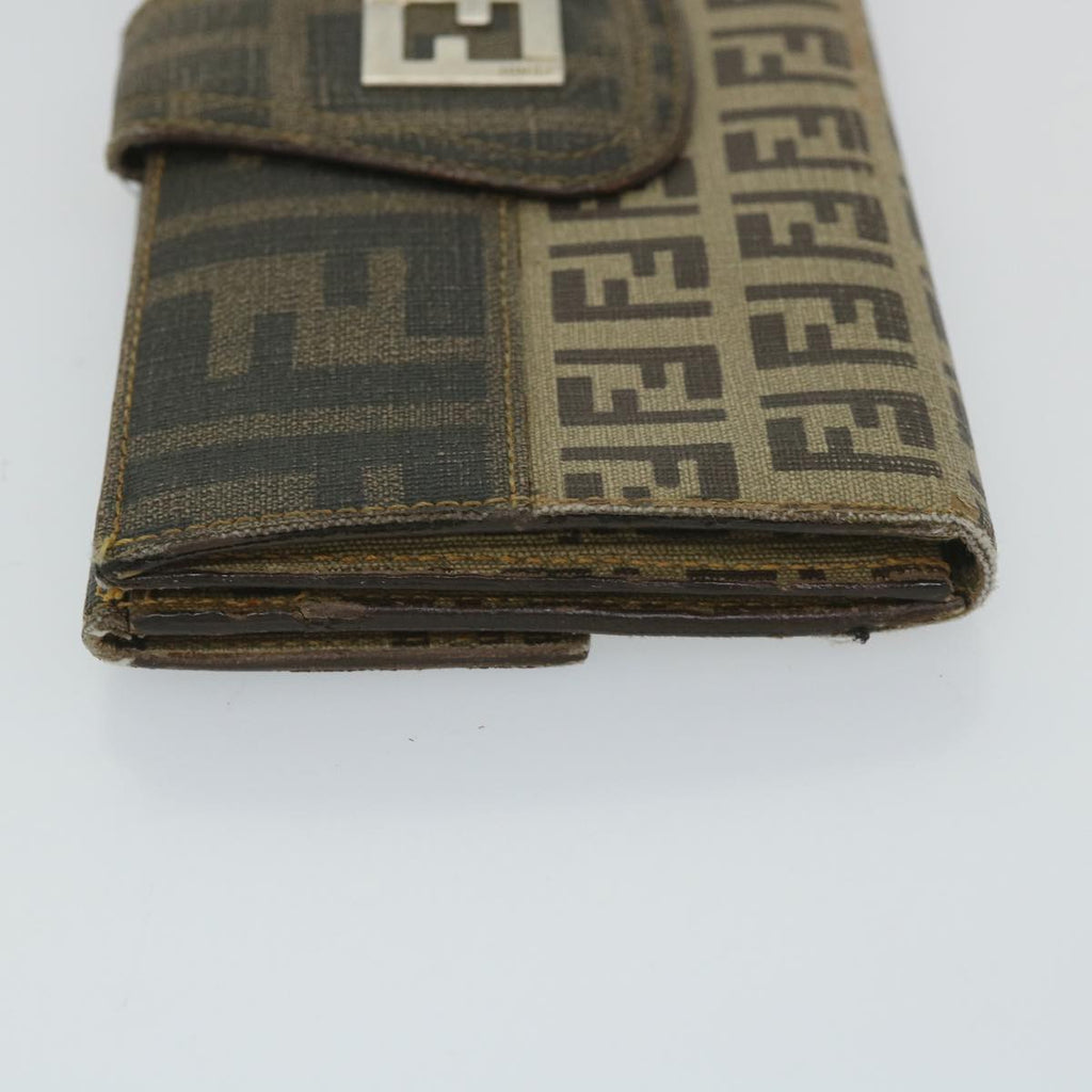 FENDI Zucchino Canvas Long Wallet Brown58419