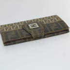 FENDI Zucchino Canvas Long Wallet Brown58419