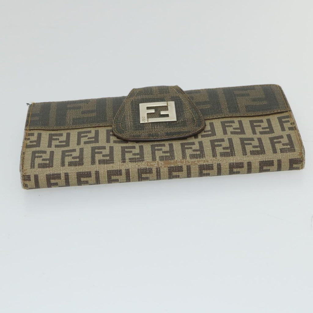 FENDI Zucchino Canvas Long Wallet Brown58419