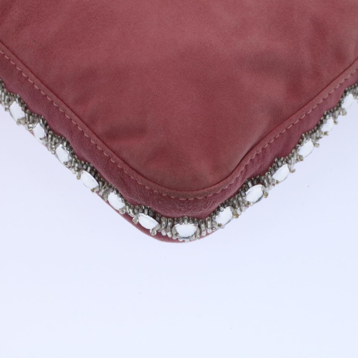 FENDI Mamma Baguette Shoulder Bag Suede Pink 2454 26424 09958420A