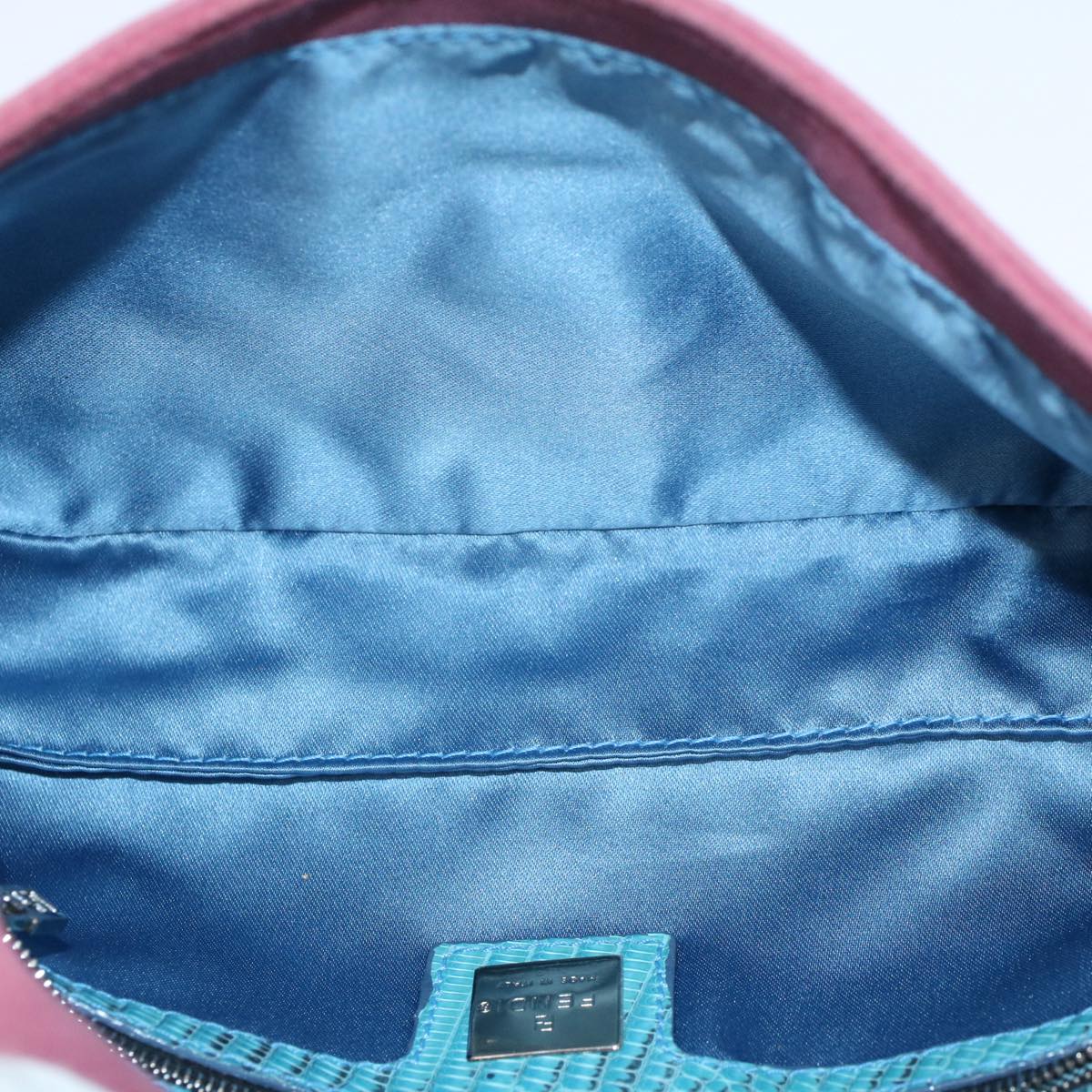 FENDI Mamma Baguette Shoulder Bag Suede Pink 2454 26424 09958420A