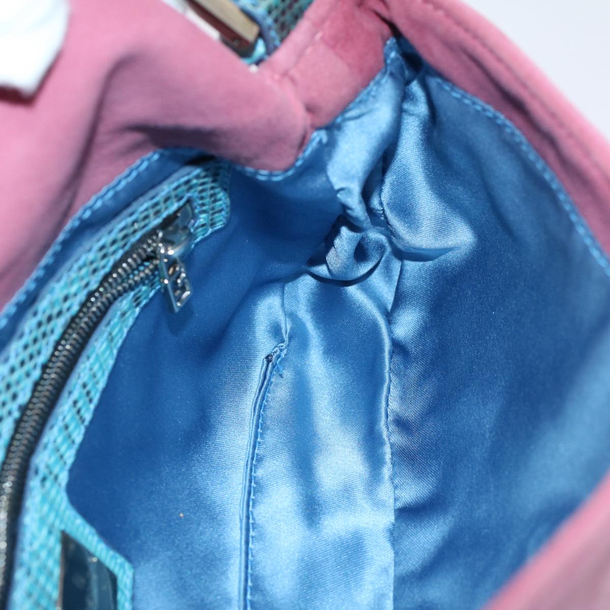 FENDI Mamma Baguette Shoulder Bag Suede Pink 2454 26424 09958420A