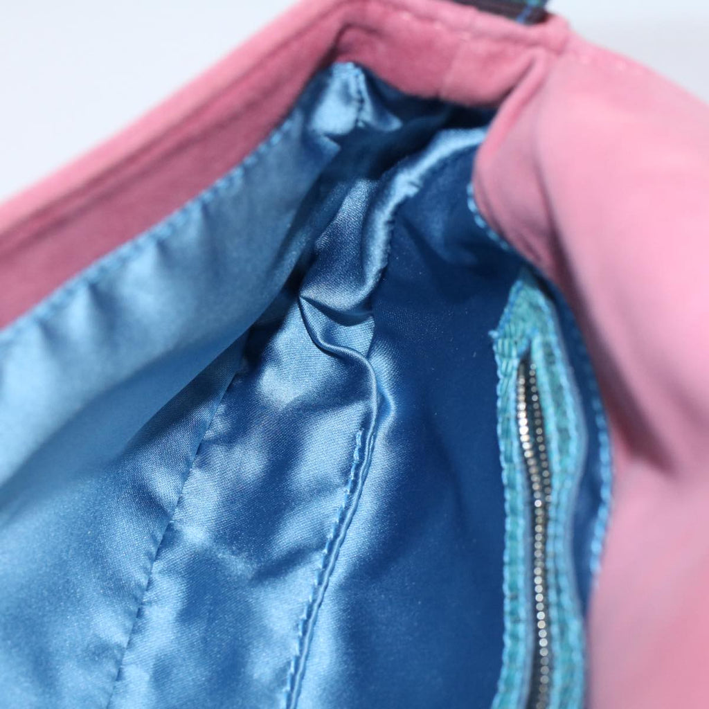 FENDI Mamma Baguette Shoulder Bag Suede Pink 2454 26424 09958420A