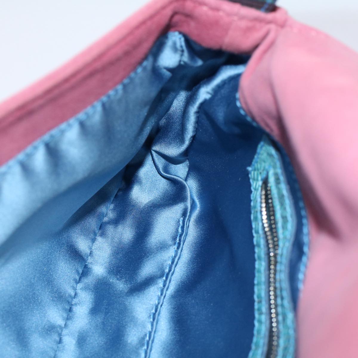 FENDI Mamma Baguette Shoulder Bag Suede Pink 2454 26424 09958420A