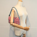 FENDI Mamma Baguette Shoulder Bag Suede Pink 2454 26424 09958420A
