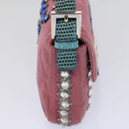 FENDI Mamma Baguette Shoulder Bag Suede Pink 2454 26424 09958420A