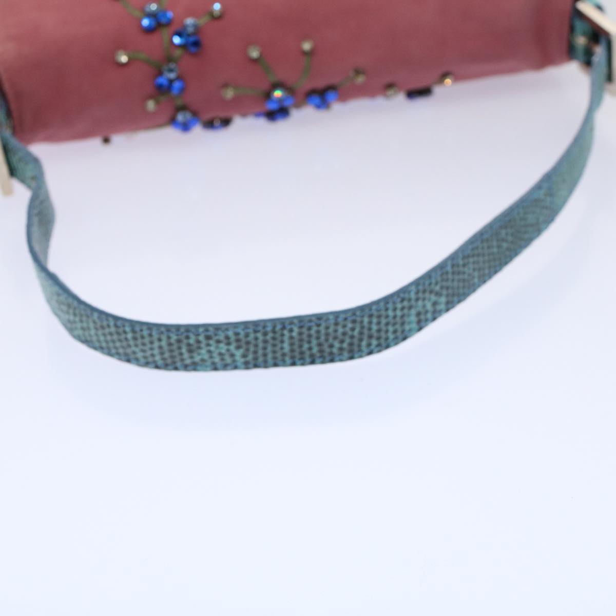 FENDI Mamma Baguette Shoulder Bag Suede Pink 2454 26424 09958420A