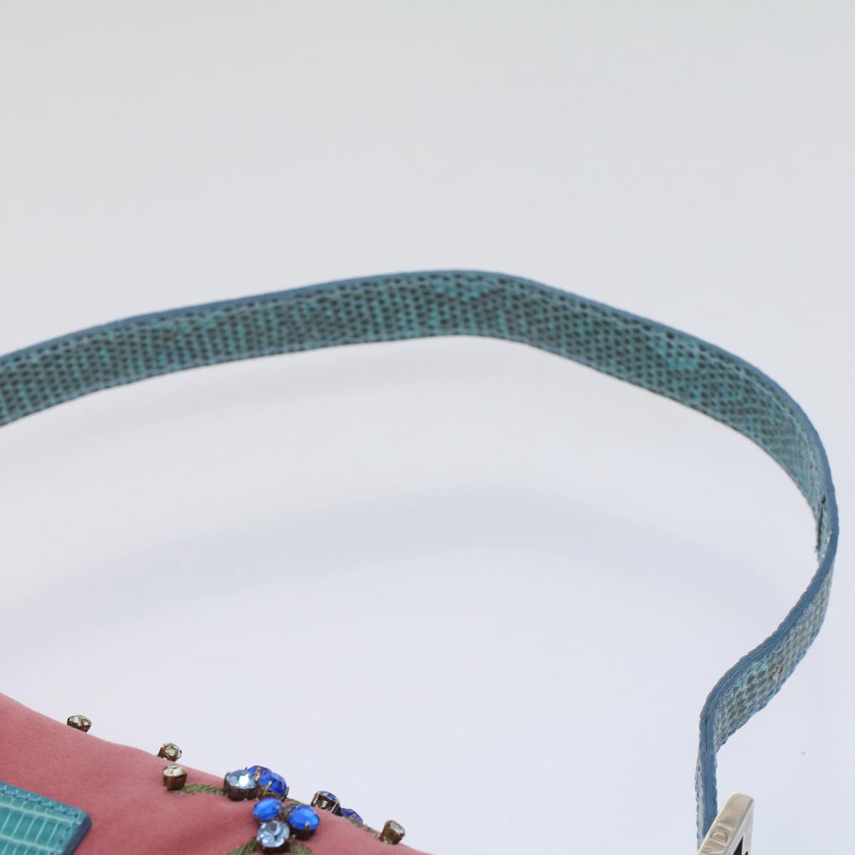 FENDI Mamma Baguette Shoulder Bag Suede Pink 2454 26424 09958420A