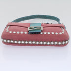 FENDI Mamma Baguette Shoulder Bag Suede Pink 2454 26424 09958420A