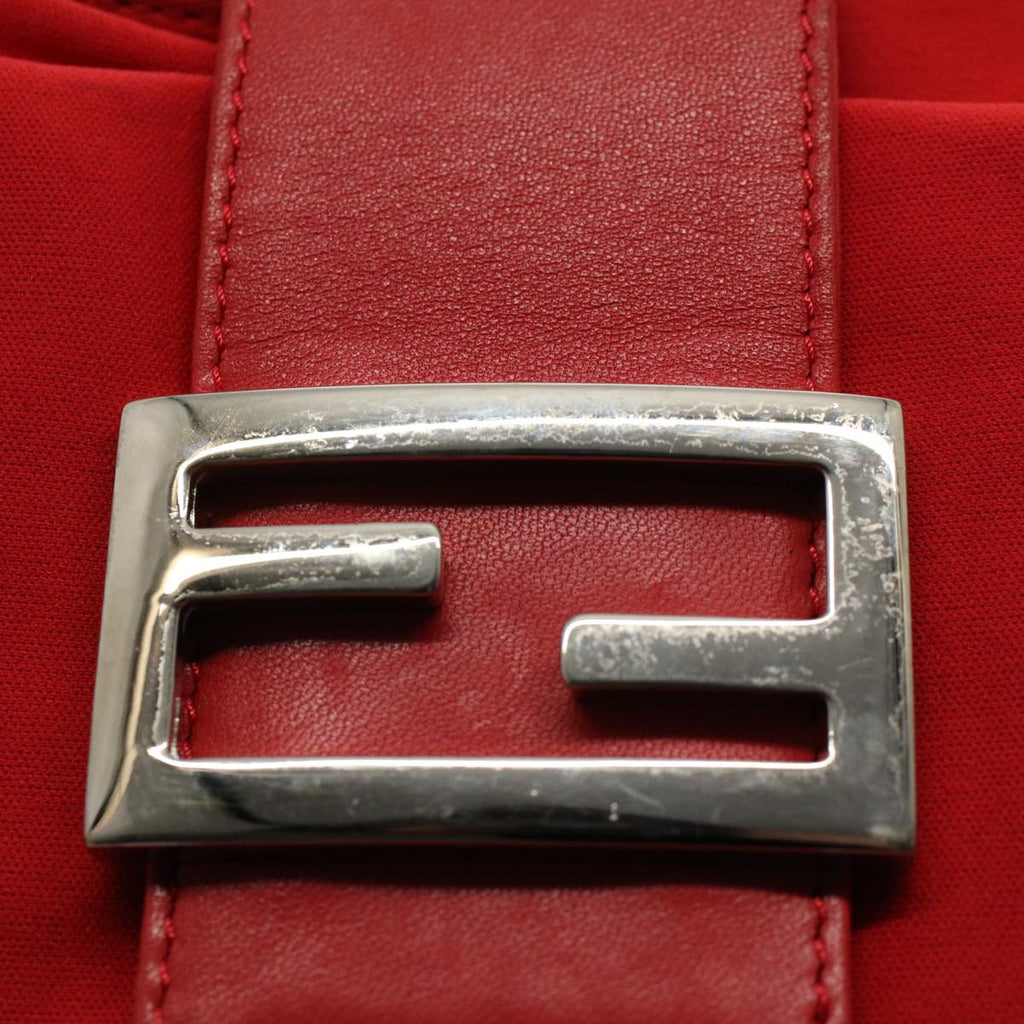 FENDI Mamma Baguette Shoulder Bag Nylon Red58610