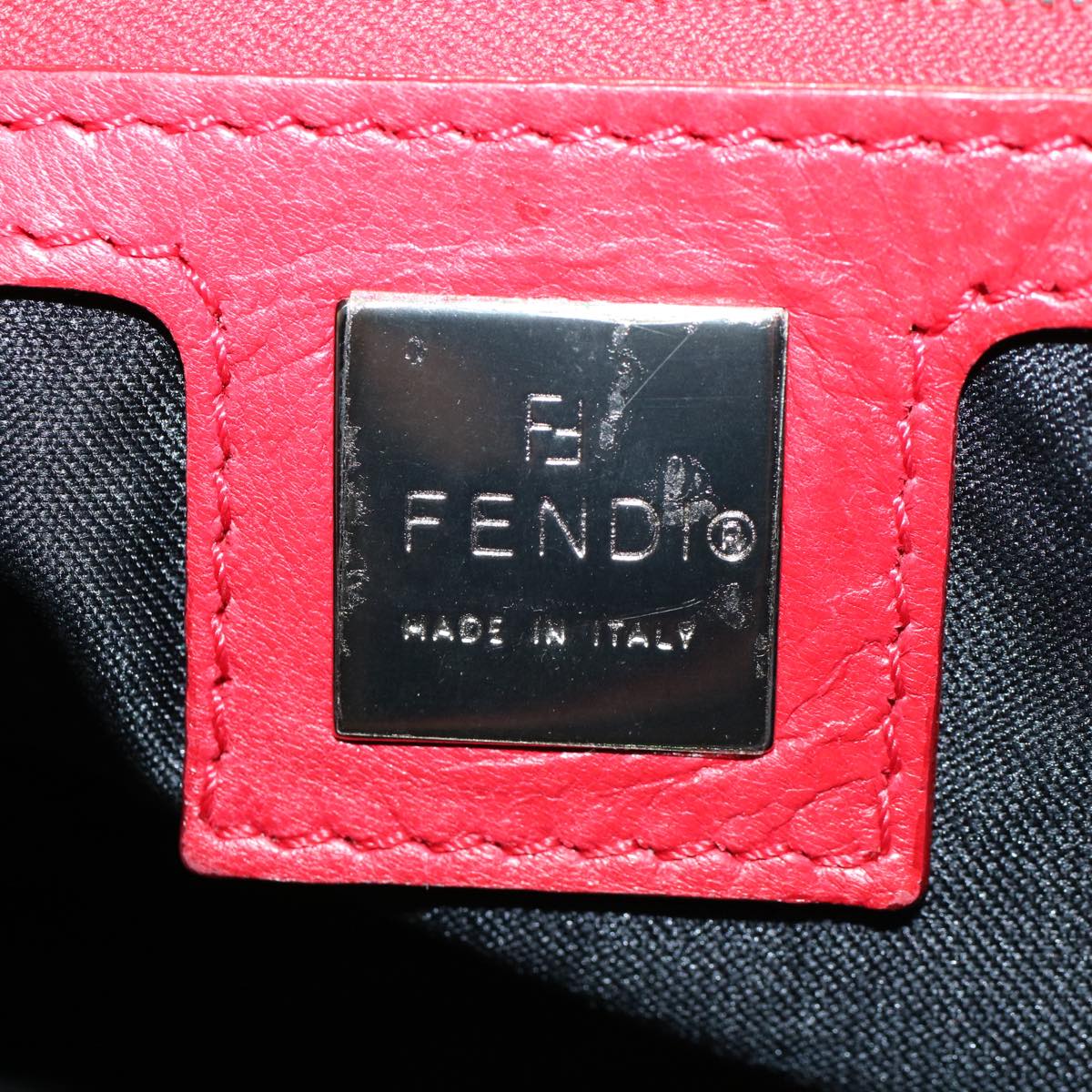 FENDI Mamma Baguette Shoulder Bag Nylon Red58610