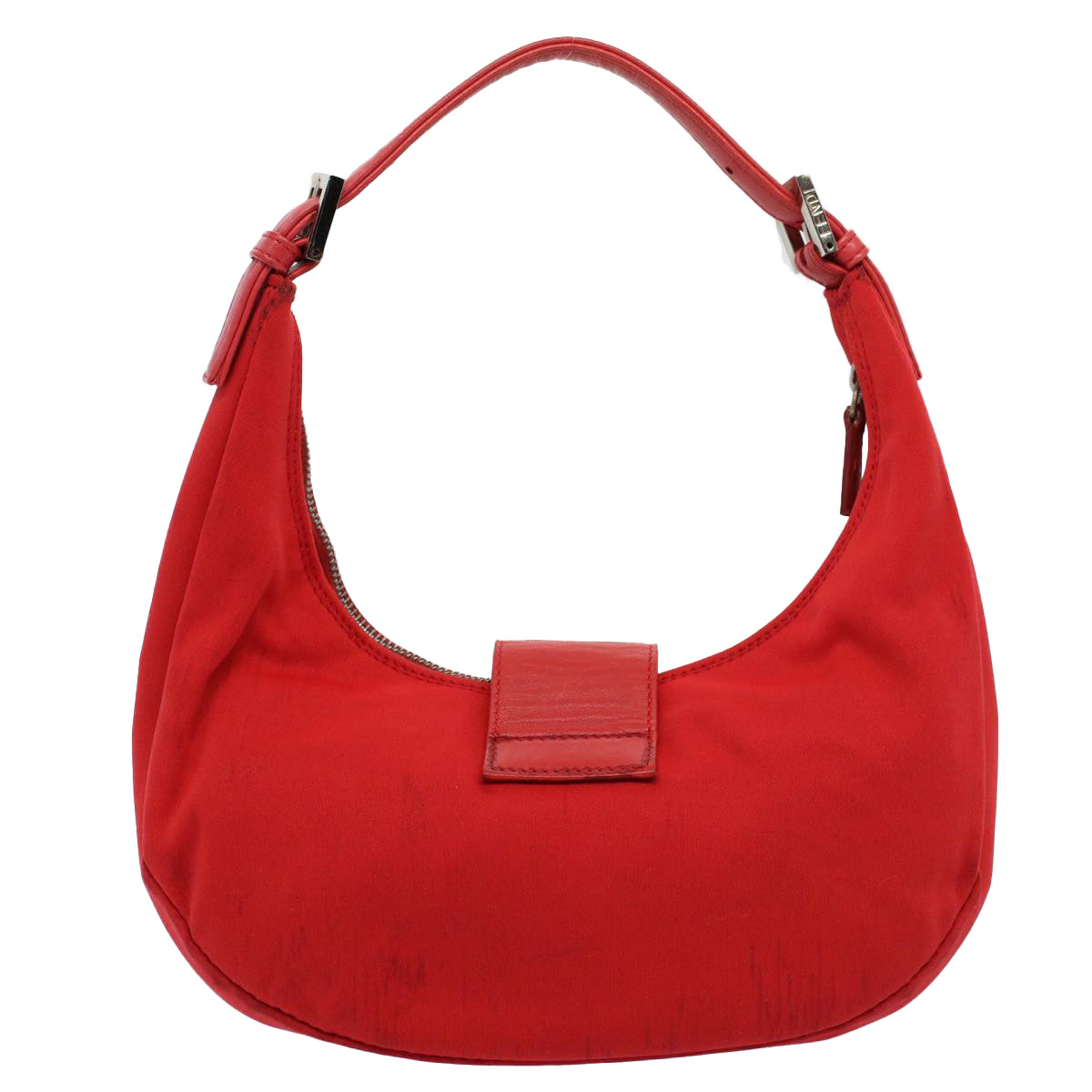 FENDI Mamma Baguette Shoulder Bag Nylon Red58610
