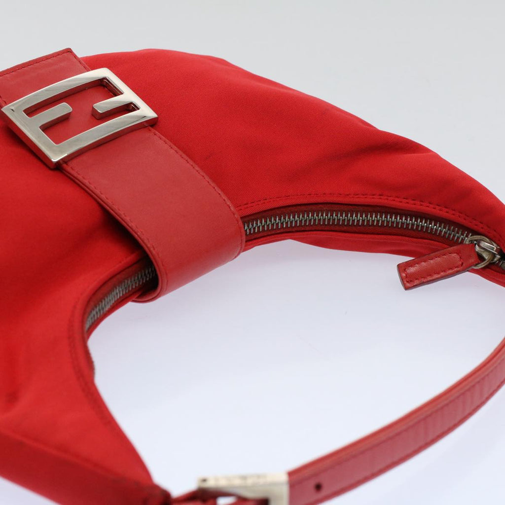 FENDI Mamma Baguette Shoulder Bag Nylon Red58610