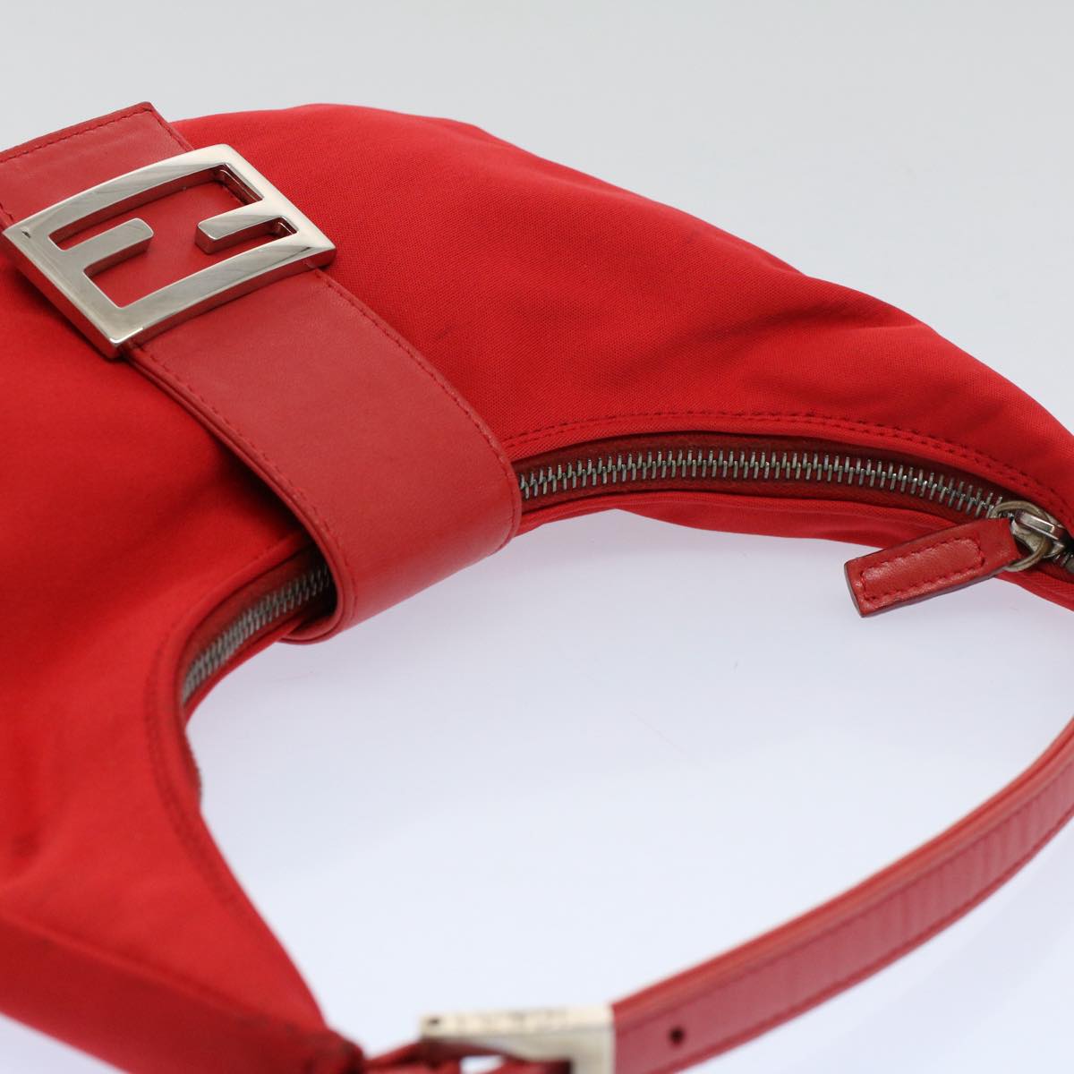 FENDI Mamma Baguette Shoulder Bag Nylon Red58610