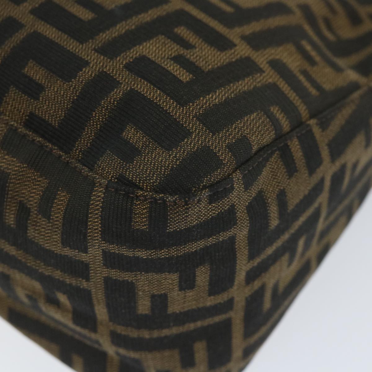 FENDI Zucca Canvas Mamma Baguette Shoulder Bag Nylon Brown58625
