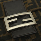 FENDI Zucca Canvas Mamma Baguette Shoulder Bag Nylon Brown58625