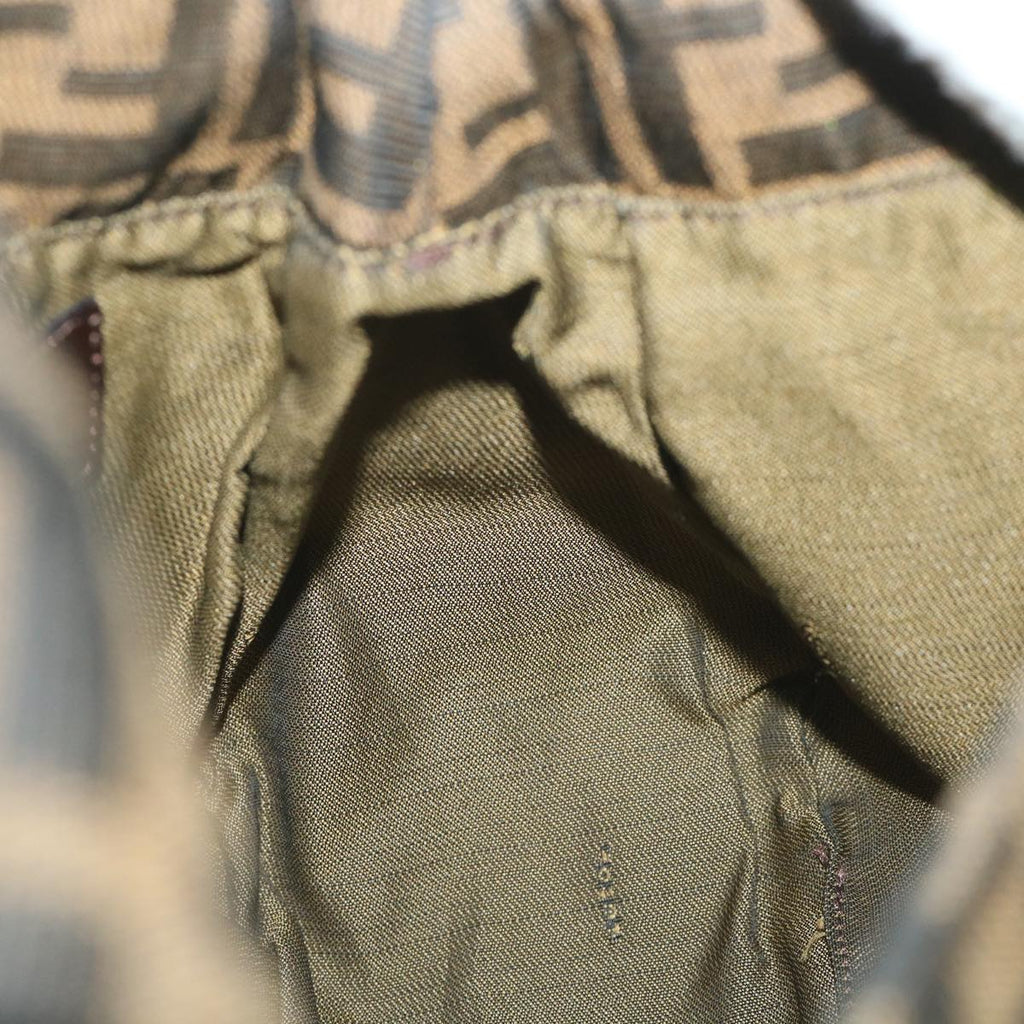 FENDI Zucca Canvas Mamma Baguette Shoulder Bag Nylon Brown58625