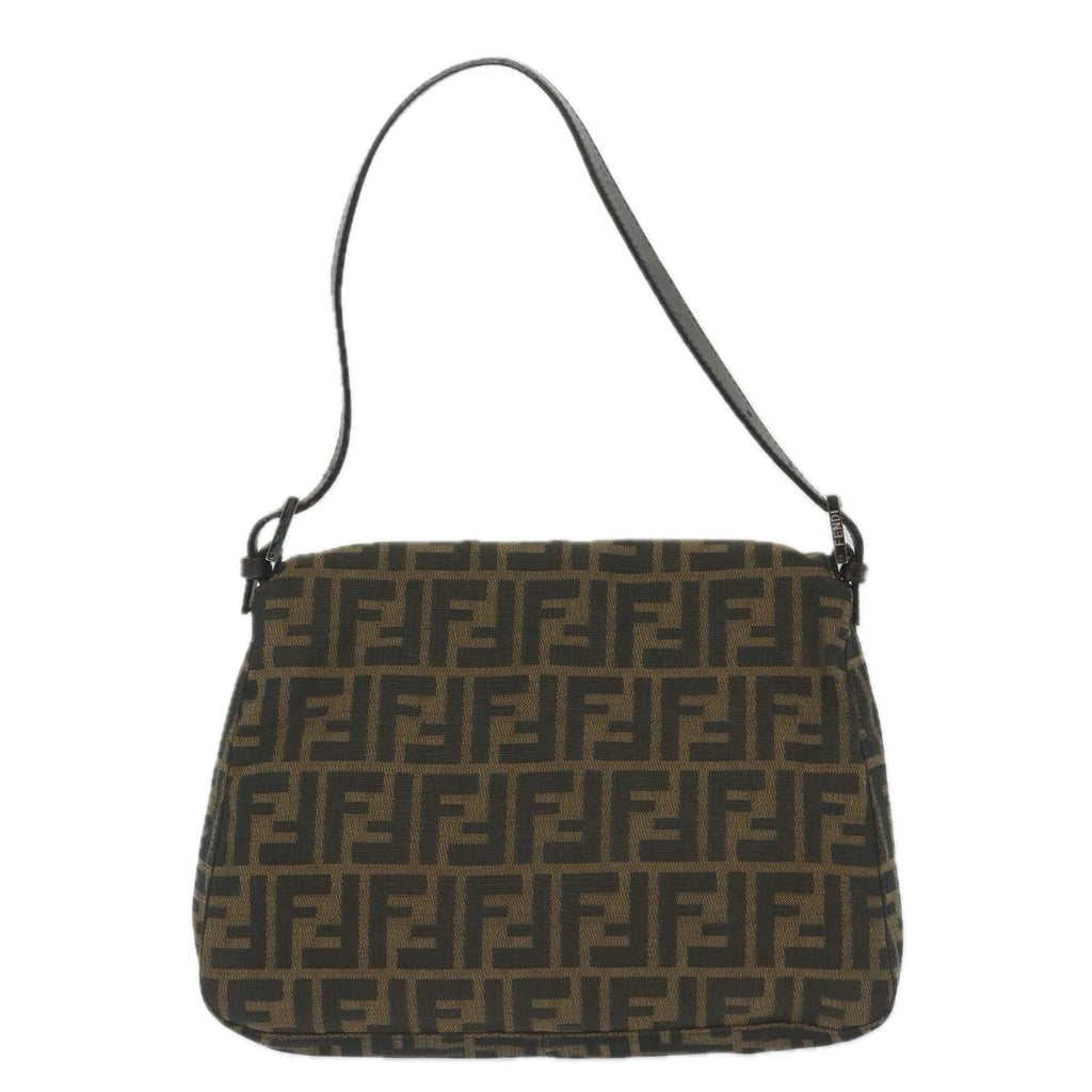 FENDI Zucca Canvas Mamma Baguette Shoulder Bag Nylon Brown58625