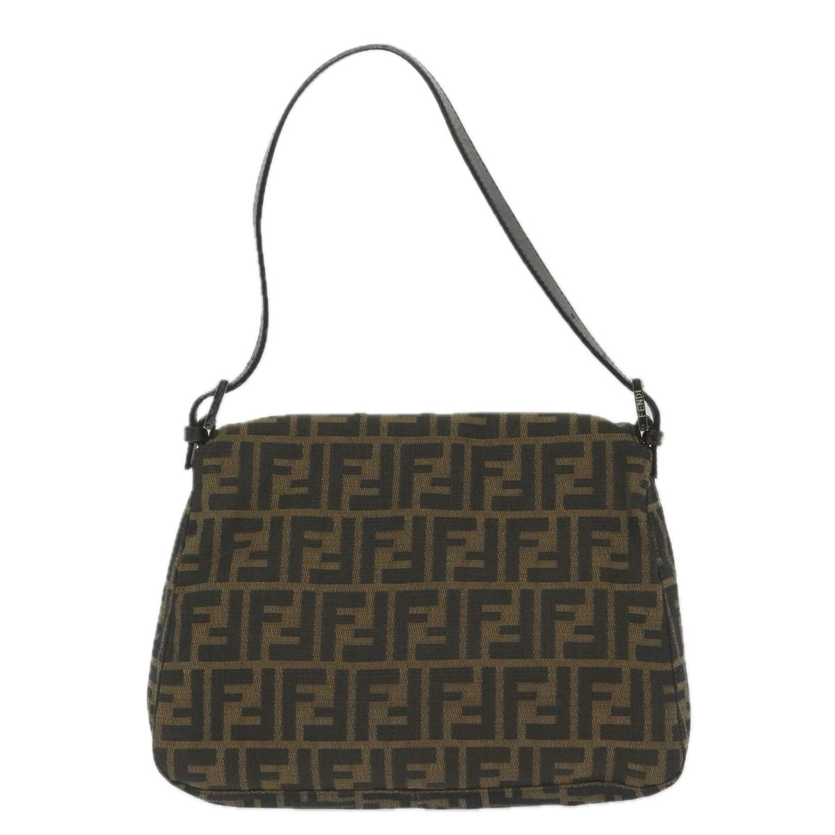FENDI Zucca Canvas Mamma Baguette Shoulder Bag Nylon Brown58625