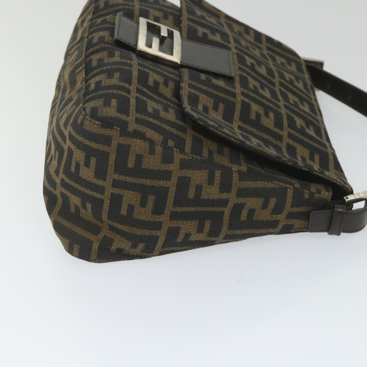 FENDI Zucca Canvas Mamma Baguette Shoulder Bag Nylon Brown58625