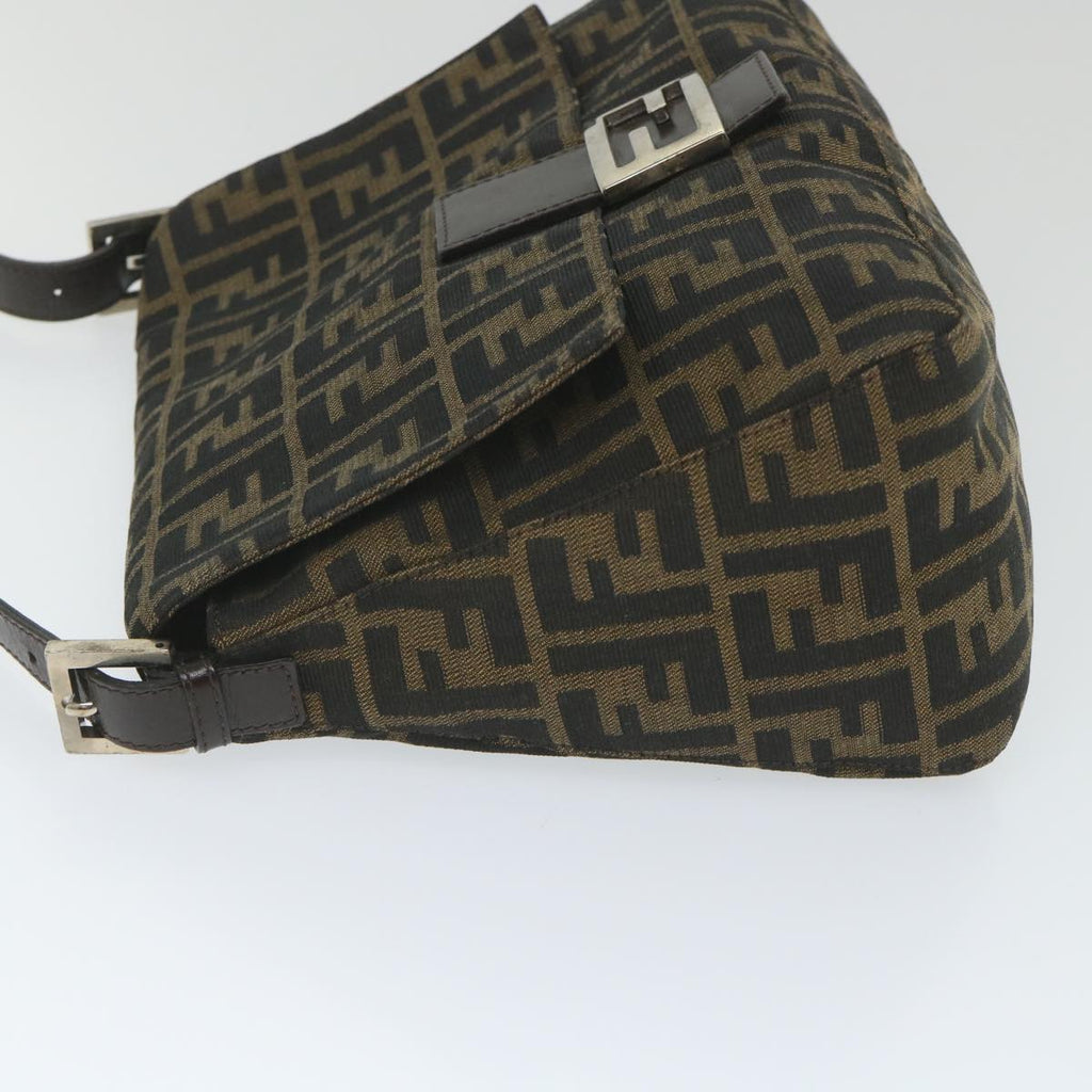 FENDI Zucca Canvas Mamma Baguette Shoulder Bag Nylon Brown58625