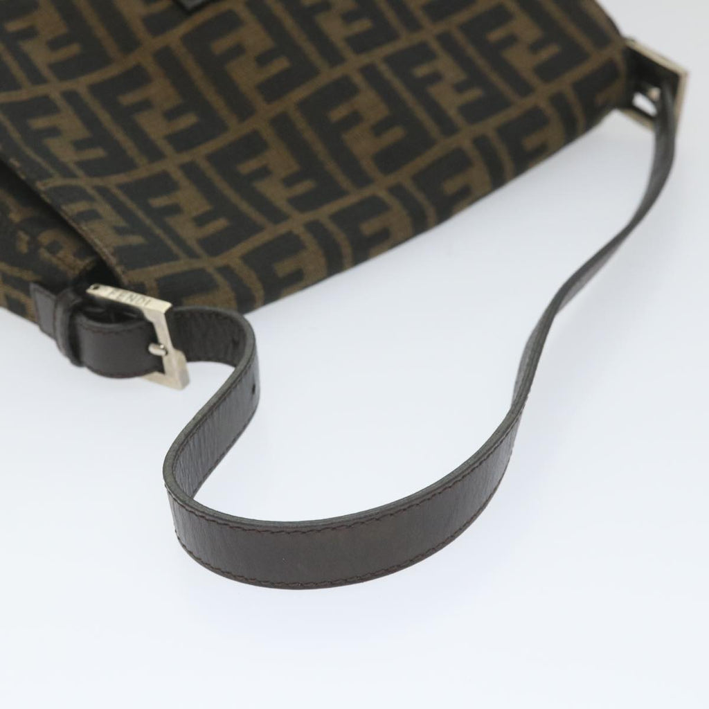 FENDI Zucca Canvas Mamma Baguette Shoulder Bag Nylon Brown58625