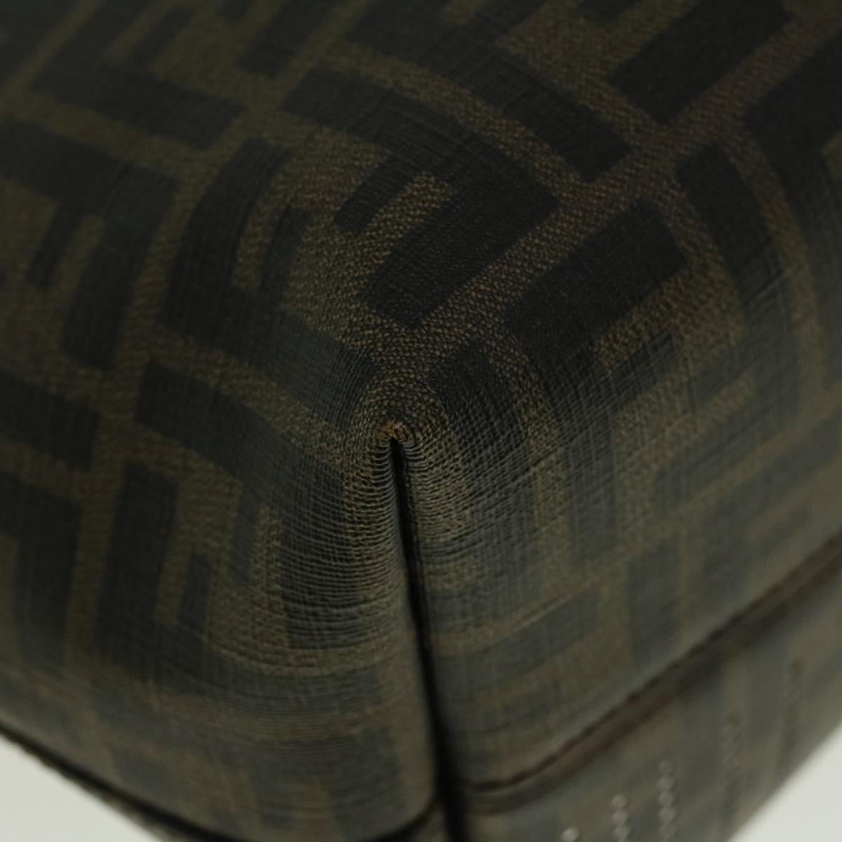 FENDI Zucca Canvas New York Tote Bag PVC Leather Brown Silver58639