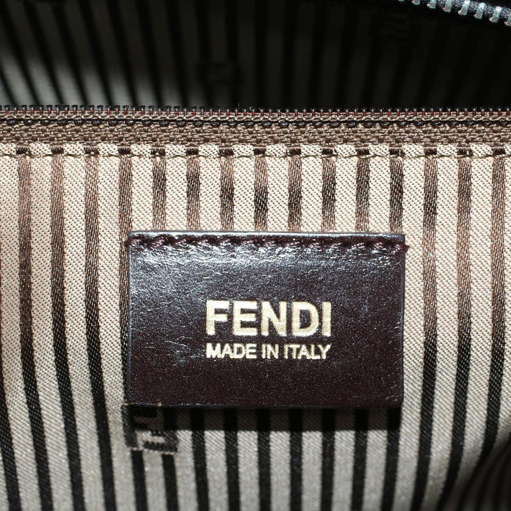 FENDI Zucca Canvas New York Tote Bag PVC Leather Brown Silver58639