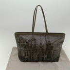 FENDI Zucca Canvas New York Tote Bag PVC Leather Brown Silver58639