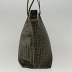 FENDI Zucca Canvas New York Tote Bag PVC Leather Brown Silver58639