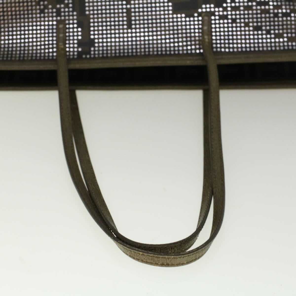 FENDI Zucca Canvas New York Tote Bag PVC Leather Brown Silver58639