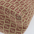 FENDI Zucchino Canvas Tote Bag Red Beige58644