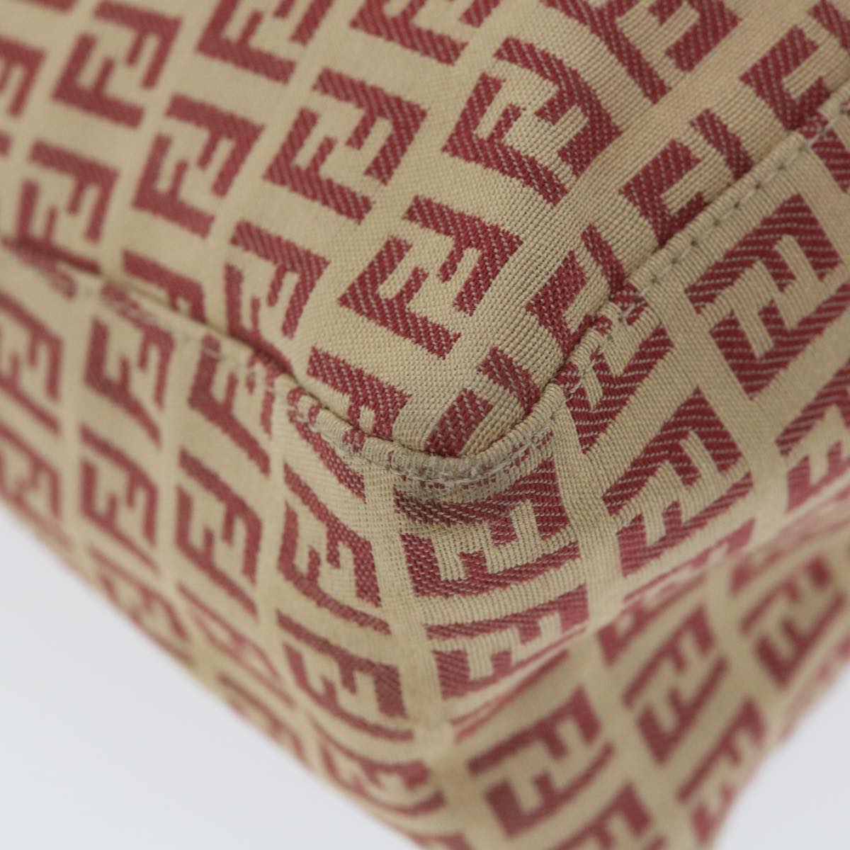 FENDI Zucchino Canvas Tote Bag Red Beige58644