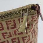 FENDI Zucchino Canvas Tote Bag Red Beige58644
