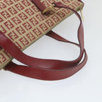 FENDI Zucchino Canvas Tote Bag Red Beige58644