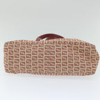 FENDI Zucchino Canvas Tote Bag Red Beige58644