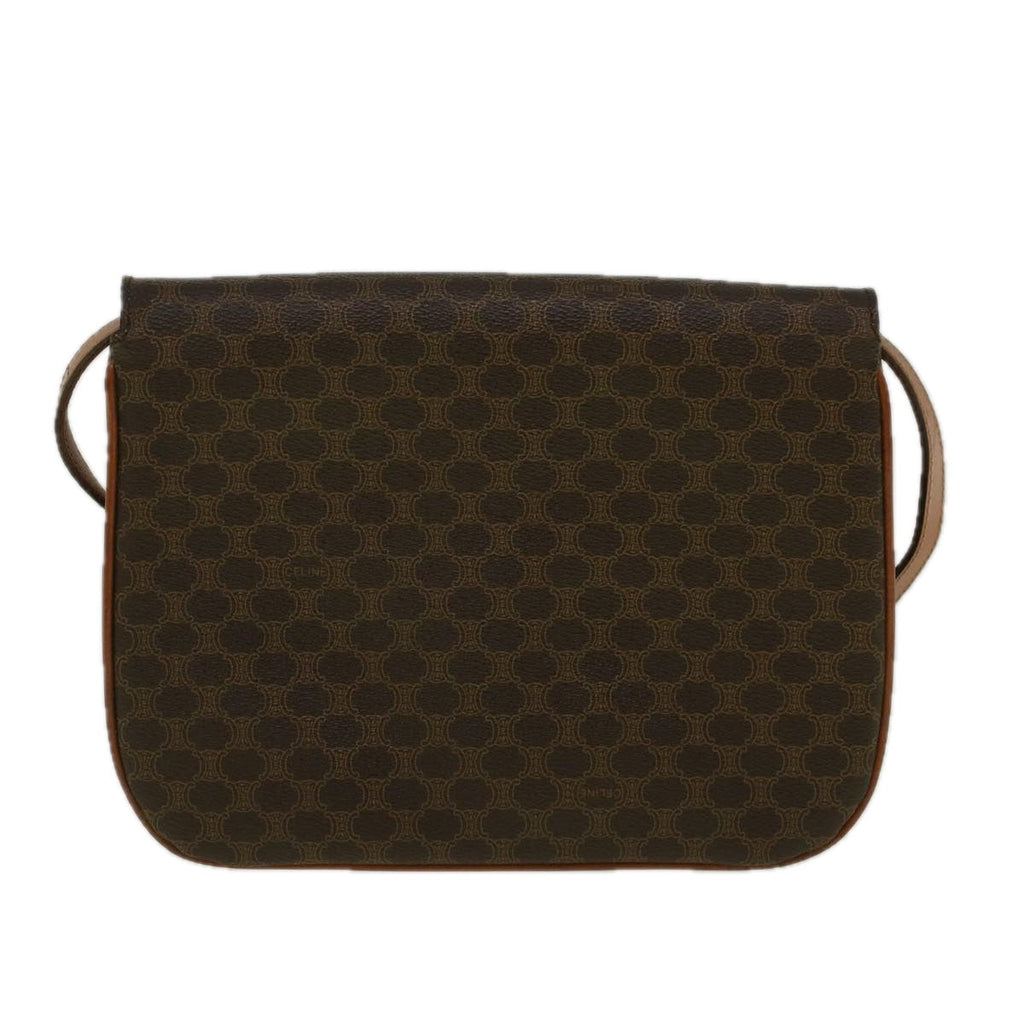 CELINE Macadam Canvas Shoulder Bag PVC Leather Brown  58671