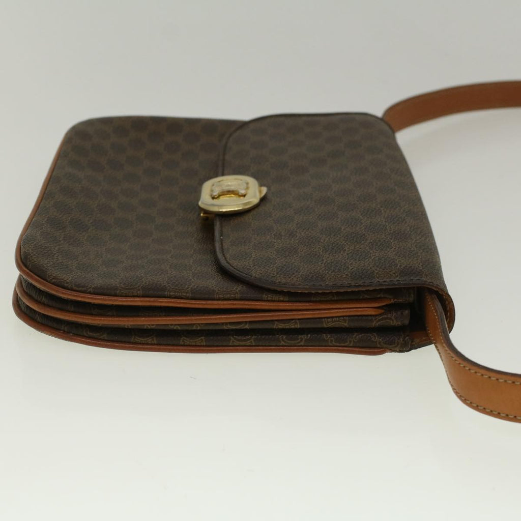 CELINE Macadam Canvas Shoulder Bag PVC Leather Brown  58671