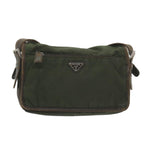 PRADA Shoulder Bag Nylon Leather Khaki 58683
