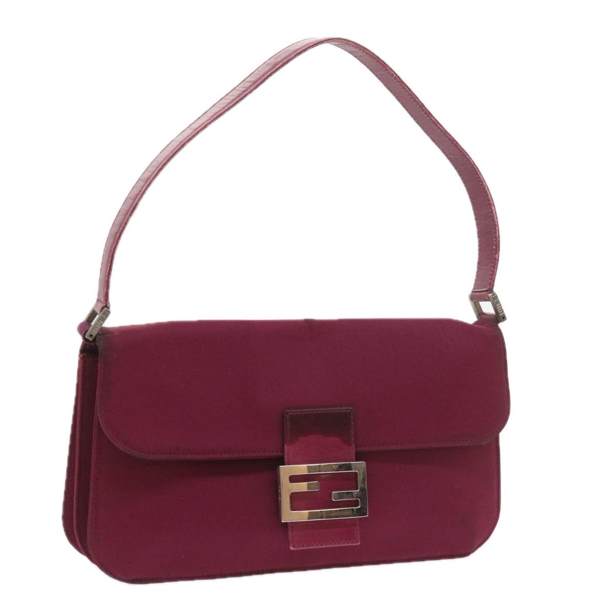 FENDI Mamma Baguette Shoulder Bag Nylon Bordeaux58685