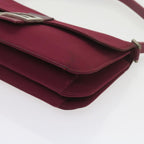 FENDI Mamma Baguette Shoulder Bag Nylon Bordeaux58685
