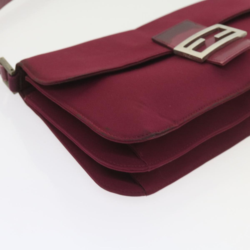 FENDI Mamma Baguette Shoulder Bag Nylon Bordeaux58685