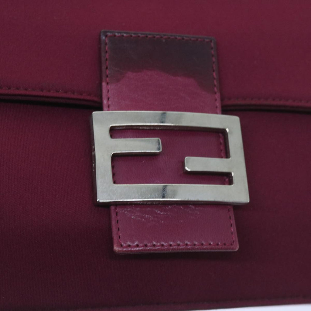 FENDI Mamma Baguette Shoulder Bag Nylon Bordeaux58685